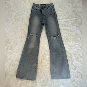 Express flare high rise gray color jeans size 2regular NWOT